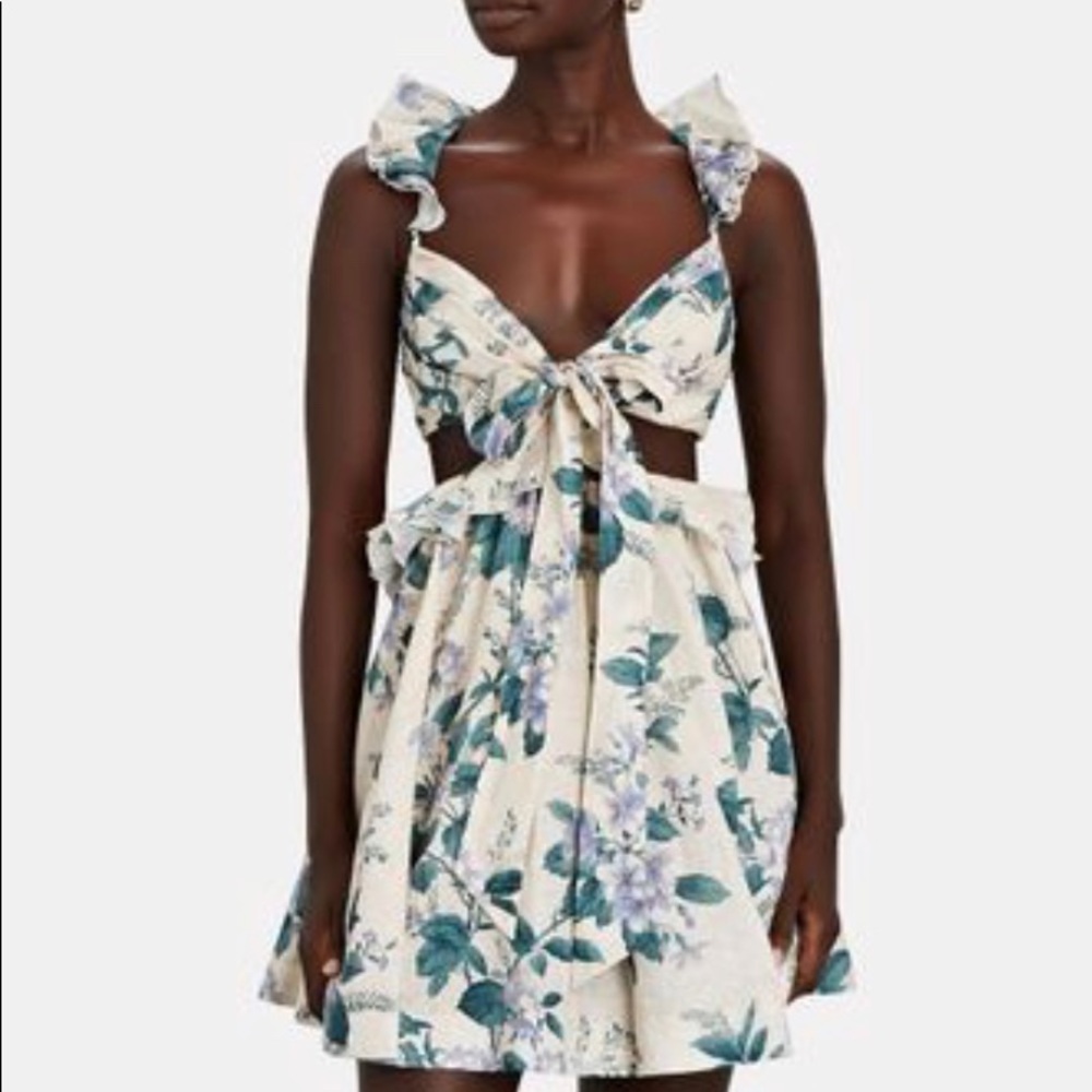 Jonathan Simkhai Cassia Ruffle Mini Dress US 6 BRAND NEW WITH TAGS